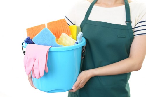 Cleaning professional arriving for a booked service