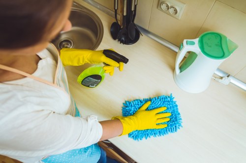 Cleaning team managing service responsibilities