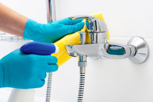 Cleaner preparing commercial property in Lambeth